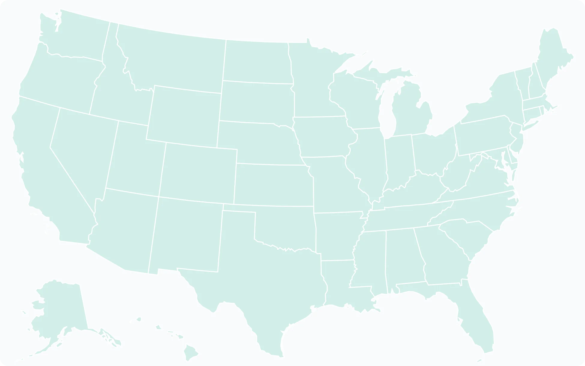 United States with state outlines